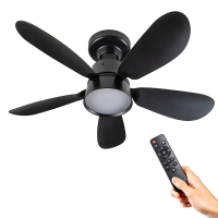 Ventilateur de plafond avec lampe LED | Ø 53 cm | 3000-6500 K | Noir | 25 W LDR06824