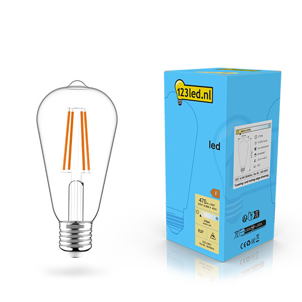 123led ampoule LED à filament E27 Edison dimmable 4,5w (40w) LDR02110 123led ampoule LED à filament E27 Edison dimmable 4,5w (40w) LDR02110 - 1