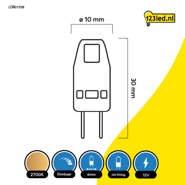 123led ampoule LED G4 dimmable 1,1 W (14 W) LDR01938 - 2
