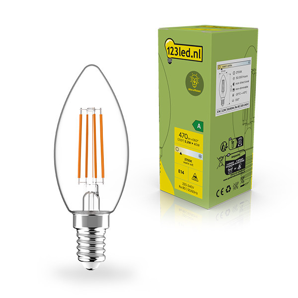 123led ampoule LEd E14 Culot C35 Filament 2700K 2,2W (équivalent 40W) LDR02392 - 1