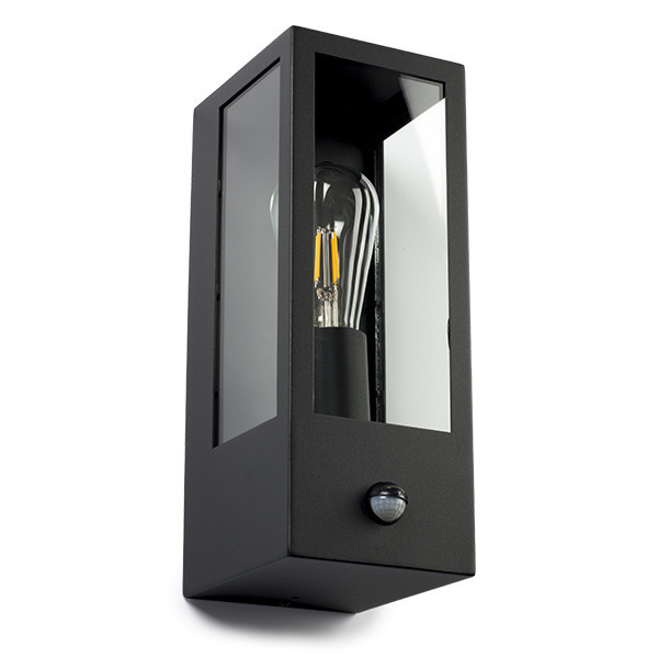 123led applique murale rectangulaire Manhattan avec capteur pour 1x E27 - noir LDR08528 - 3