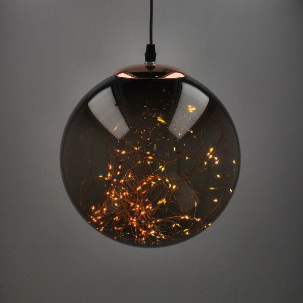 123led boule lumineuse Noël Ø 25 cm extra blanc chaud & blanc chaud 125 lumières fumées LDR07338 - 1