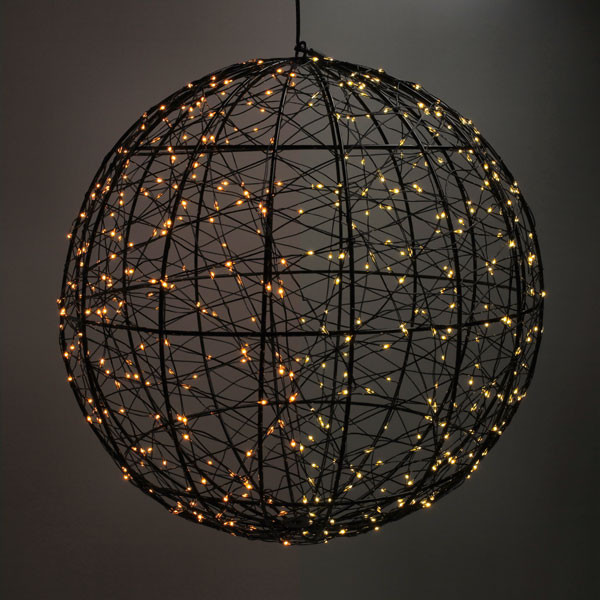 123led boule lumineuse de Noël Ø 35 cm extra blanc chaud & blanc chaud 500 lumières - noir LDR07336 - 1