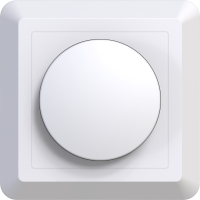 123led bouton de gradation avec plaque centrale et cadre - blanc