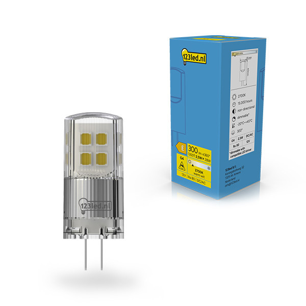 123led capsule LED G4 SMD 2700K dimmable 2,5W (28W) LDR02354 - 1