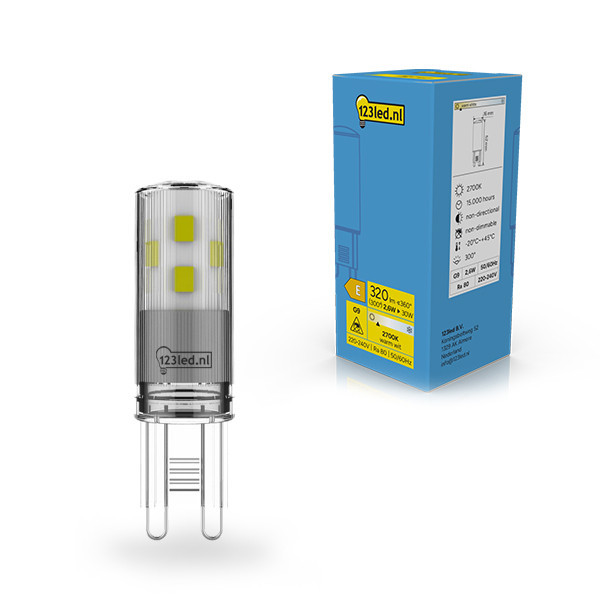 123led capsule LED G9 SMD transparent 2700K 2,6W (30W) LDR02320 - 1