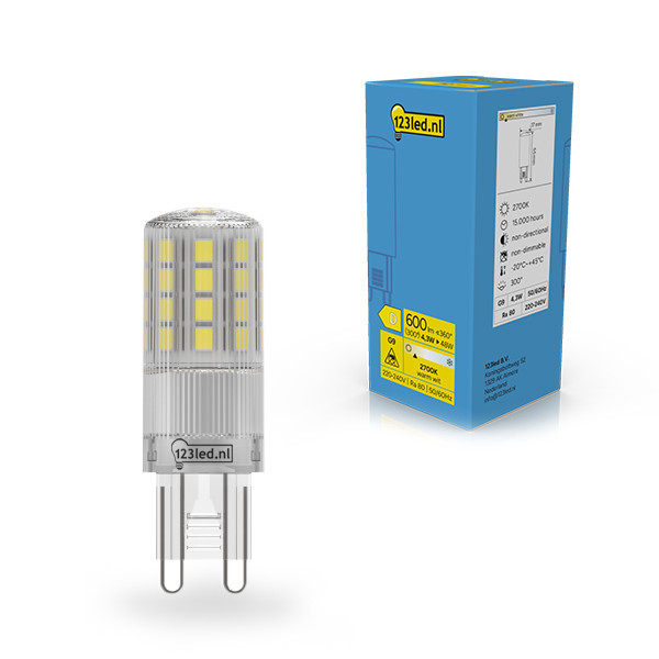 123led capsule LED G9 SMD transparent 2700K 4,3W (48W) LDR02328 - 1