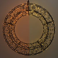 123led couronne de Noël Ø 36 cm extra blanc chaud & blanc chaud 1200 lampes LED - noir