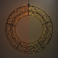 123led couronne de Noël Ø 48 cm extra blanc chaud & blanc chaud 1440 lampes LED - noir