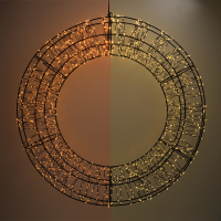 123led couronne de Noël Ø 58 cm extra blanc chaud & blanc chaud 1800 lampes LED - noir