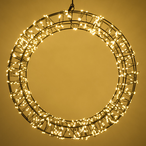 123led couronne de Noël avec œillet de suspension Ø 36 cm blanc extra chaud & blanc chaud 800 lampes - noir LDR07270 - 3
