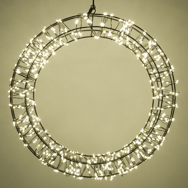 123led couronne de Noël avec œillet de suspension Ø 36 cm blanc extra chaud & blanc chaud 800 lampes - noir LDR07270 - 4