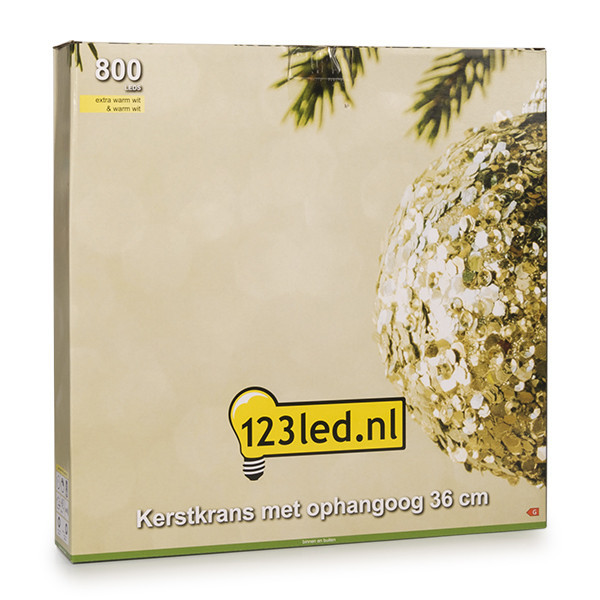 123led couronne de Noël avec œillet de suspension Ø 36 cm blanc extra chaud & blanc chaud 800 lampes - noir LDR07270 - 5