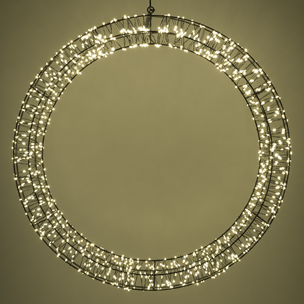 123led couronne de Noël avec œillet de suspension Ø 56 cm blanc extra chaud & blanc chaud 1200 lampes - noir LDR07271 - 4