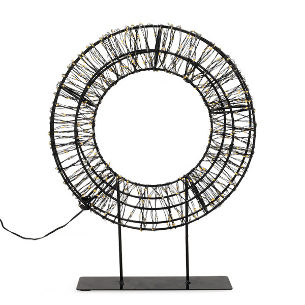 123led couronne de Noël sur pied 28 cm extra blanc chaud & blanc chaud 800 lampes LED - noir LDR07324 - 4
