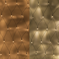 123led filet lumineux 200 x 140 cm 252 ampoules - blanc extra chaud & blanc chaud LDR07302