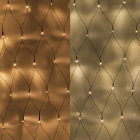 123led filet lumineux 300 x 300 cm 380 ampoules - blanc extra chaud & blanc chaud LDR07304