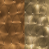 123led filet lumineux 500 x 80 cm 240 ampoules - blanc extra chaud & blanc chaud LDR07303