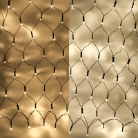 123led filet lumineux 90 x 50 cm 100 ampoules - blanc extra chaud & blanc chaud LDR07155