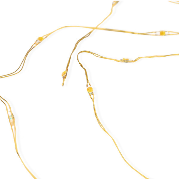 123led guirlande lumineuse à piles 1 mètre blanc extra chaud & blanc chaud 20 lampes LED - doré LDR07321 - 5