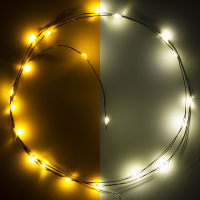 123led guirlande lumineuse à piles 1m blanc extra chaud et blanc chaud 20 lumières - noir LDR07282