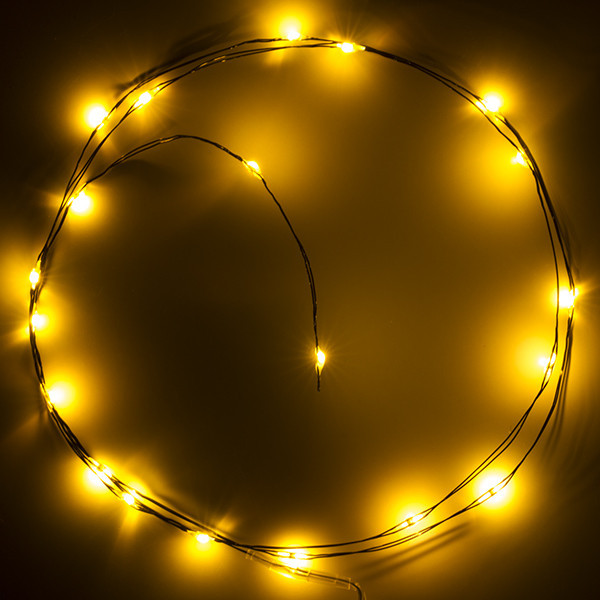 123led guirlande lumineuse à piles 1m blanc extra chaud et blanc chaud 20 lumières - noir LDR07282 - 2