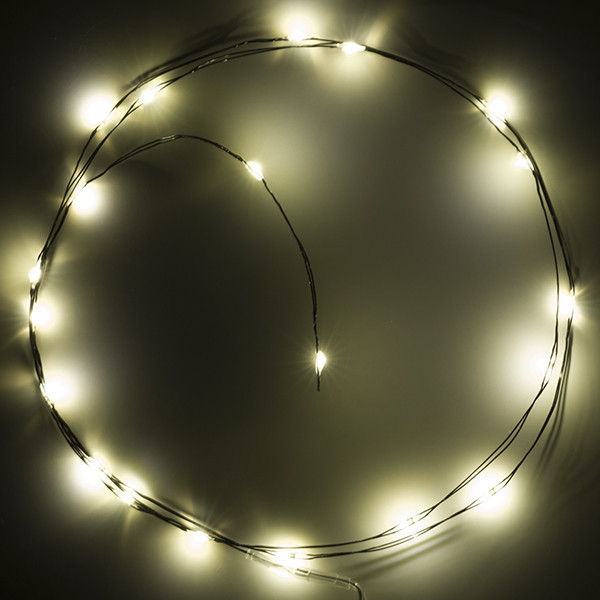 123led guirlande lumineuse à piles 1m blanc extra chaud et blanc chaud 20 lumières - noir LDR07282 - 3