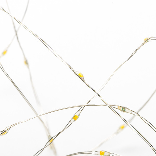 123led guirlande lumineuse à piles 1m blanc extra chaud et blanc chaud 20 lumières argent LDR07279 - 6