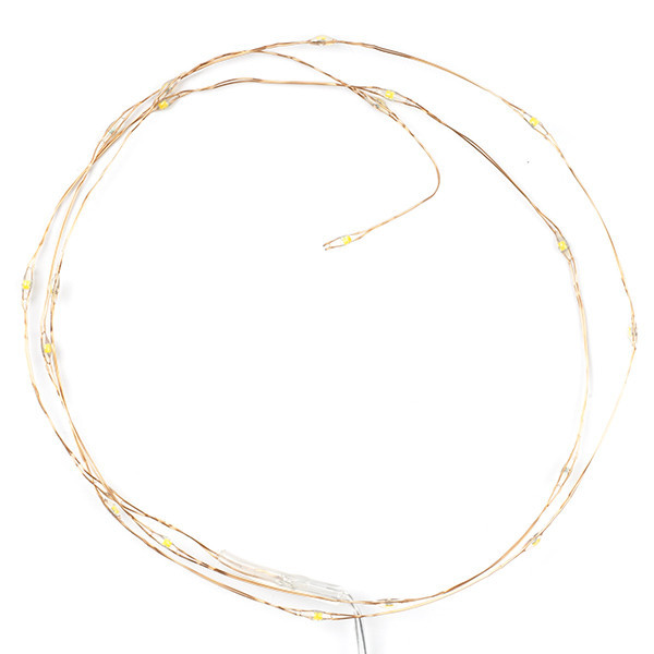 123led guirlande lumineuse à piles 1m blanc extra chaud et blanc chaud 20 lumières en cuivre LDR07276 - 4