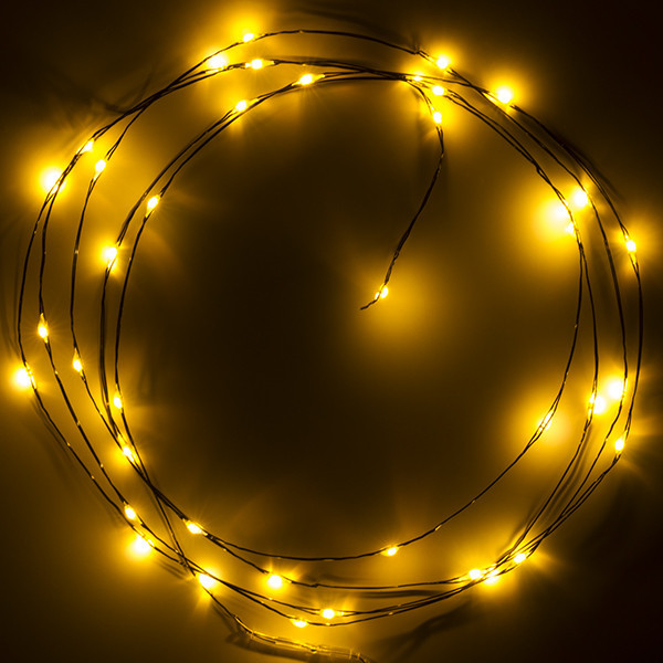 123led guirlande lumineuse à piles 2 mètres blanc chaud et blanc chaud 40 LED - noir LDR07283 - 2