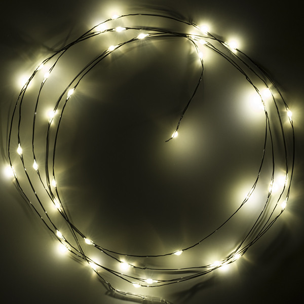 123led guirlande lumineuse à piles 2 mètres blanc chaud et blanc chaud 40 LED - noir LDR07283 - 3