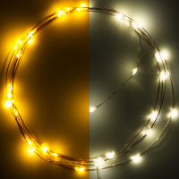 123led guirlande lumineuse à piles 2m blanc extra chaud et blanc chaud 40 lumières en cuivre LDR07277