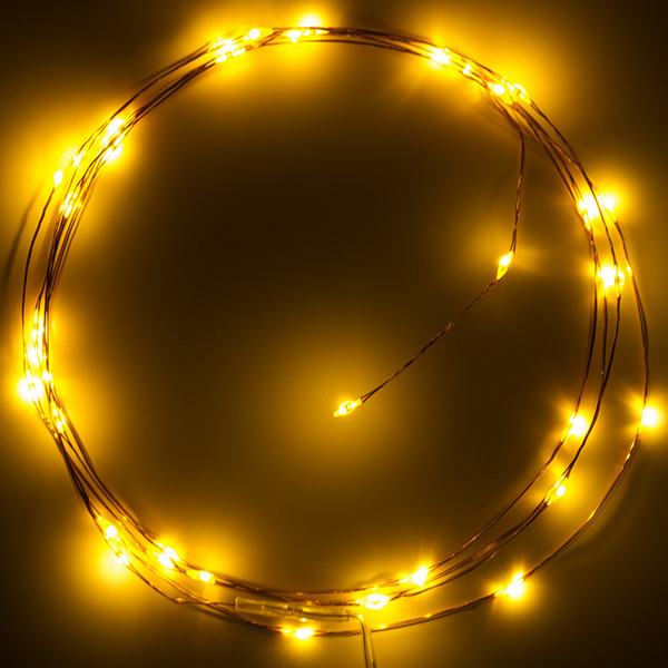 123led guirlande lumineuse à piles 2m blanc extra chaud et blanc chaud 40 lumières en cuivre LDR07277 - 2