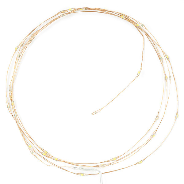 123led guirlande lumineuse à piles 2m blanc extra chaud et blanc chaud 40 lumières en cuivre LDR07277 - 4