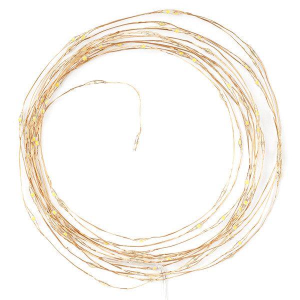 123led guirlande lumineuse à piles 5 mètres blanc chaud et blanc chaud 100 LED cuivre LDR07278 - 4