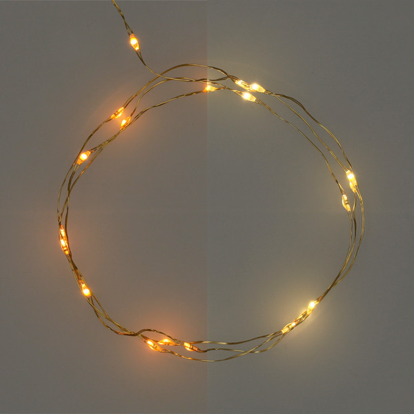 123led guirlande lumineuse à piles 5 mètres blanc extra chaud & blanc chaud 100 lampes LED - doré LDR07323 - 1