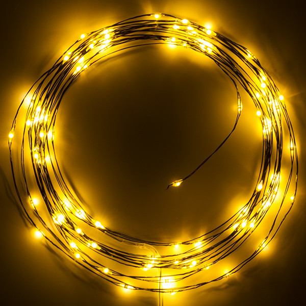 123led guirlande lumineuse à piles 5m blanc extra chaud et blanc chaud 100 lumières - noir LDR07284 - 2