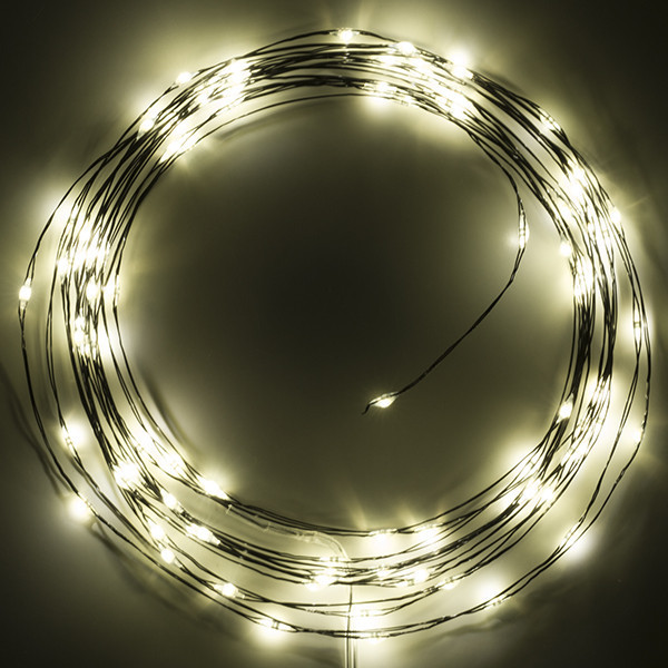 123led guirlande lumineuse à piles 5m blanc extra chaud et blanc chaud 100 lumières - noir LDR07284 - 3