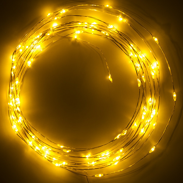 123led guirlande lumineuse à piles 5m blanc extra chaud et blanc chaud 100 lumières argent LDR07281 - 2