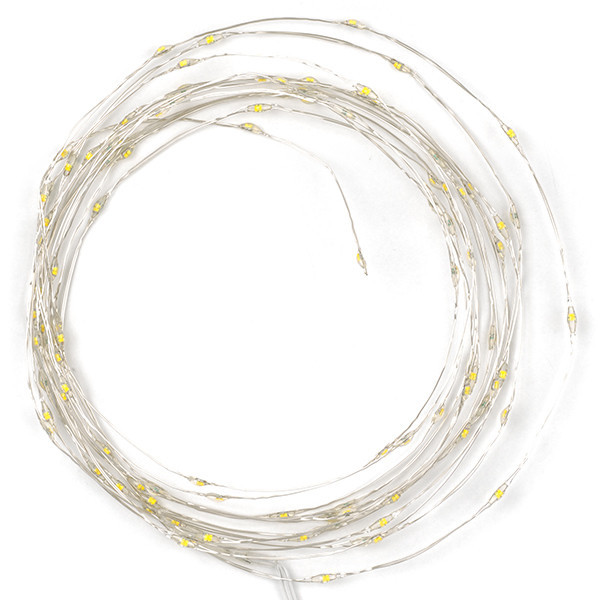 123led guirlande lumineuse à piles 5m blanc extra chaud et blanc chaud 100 lumières argent LDR07281 - 4