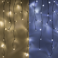 123led guirlande lumineuse de glaçons 12,1 mètres 360 ampoules - blanc froid & blanc chaud LDR07025
