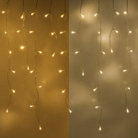 123led guirlande lumineuse de glaçons 8,5 mètres 180 ampoules - blanc extra chaud & blanc chaud transparent LDR07287