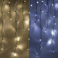 123led guirlande lumineuse de glaçons 9,7 mètres 240 ampoules -  blanc froid & blanc chaud LDR07024