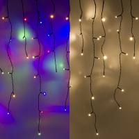 123led guirlande lumineuse de glaçons 9,7 mètres 240 ampoules - multicolore & blanc chaud LDR07291