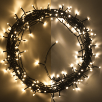 123led guirlande lumineuse sur piles 14,7 mètres 192 ampoules avec minuterie - blanc extra chaud & blanc chaud LDR07148