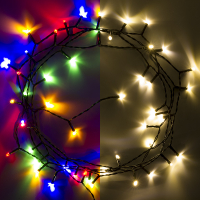 123led lumières de Noël à piles 3,9 mètres 48 ampoules avec minuterie - multicolore & blanc chaud LDR07294