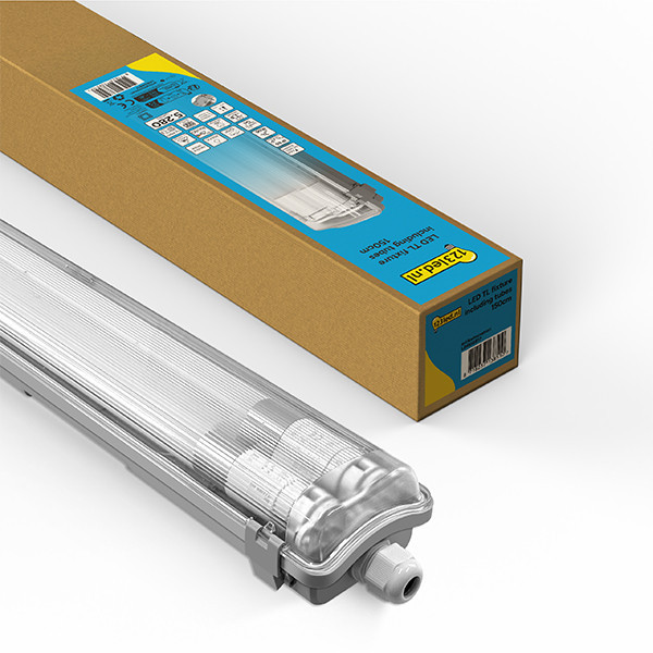 123led luminaire fluorescent LED 150 cm tubes fluorescents inclus 4000 K (840 K) 5280 lumens IP65 2 x 22 W LDR08817 - 1