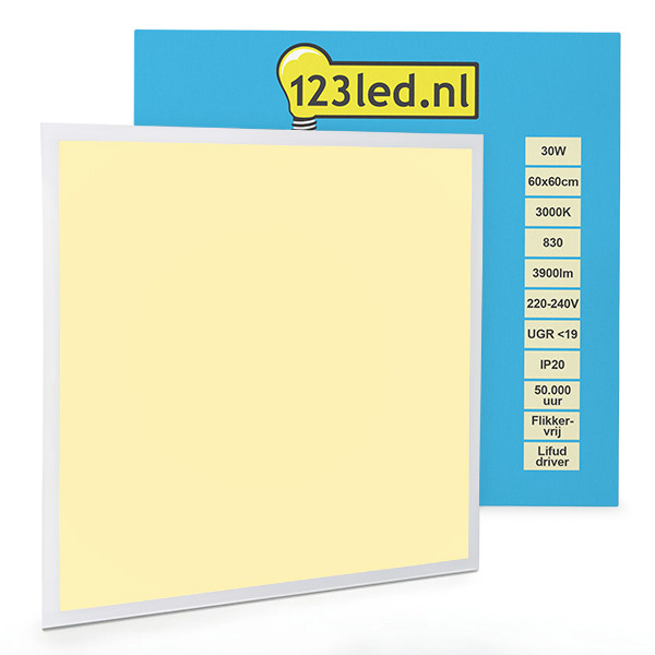 123led panneau 60x60 cm | 3000K | 3900 lumens (30W) - blanc chaud LDR08664 - 1