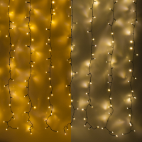 123led rideau lumineux 100x200 320 ampoules - blanc extra chaud & blanc chaud LDR07012