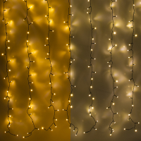123led rideau lumineux 200x100 220 ampoules - blanc extra chaud & blanc chaud LDR07011